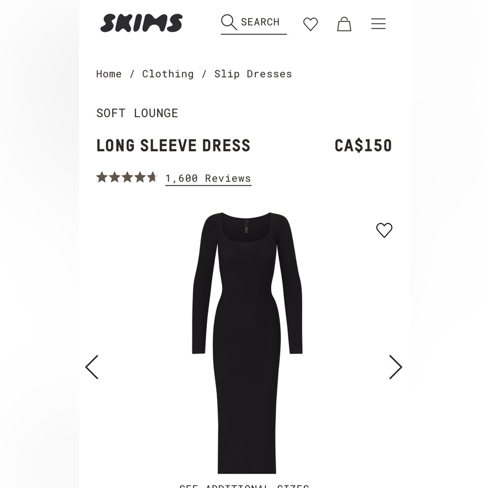 SKIMS long sleeve dress brand new